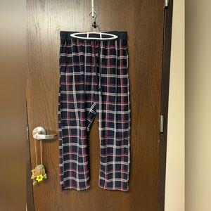 Rainforest Brand Size Large Mens Fleece Pajama Pants Plaid Blue Red